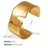 Picture of Euro&US bold open cuff in titanium-steel bangle high-impact shine plated with luxe gold