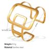 Picture of Euro&US bold open cuff in titanium-steel bangle high-impact shine plated with luxe gold