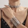 Picture of EU&US hand-wrapped titanium steel jewelry set-bracelet,necklace,ring