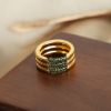 Picture of Titanium-Steel 18K Gold-Plated Ring with  Zircons – Micro-Pavé Shine