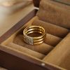 Picture of Titanium-Steel 18K Gold-Plated Ring with  Zircons – Micro-Pavé Shine