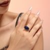 Picture of Teardrop Resin Ring – Lapis-Blue on Titanium Steel Core