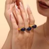 Picture of Teardrop Resin Ring – Lapis-Blue on Titanium Steel Core