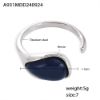 Picture of Teardrop Resin Ring – Lapis-Blue on Titanium Steel Core