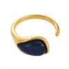Picture of Teardrop Resin Ring – Lapis-Blue on Titanium Steel Core