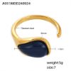 Picture of Teardrop Resin Ring – Lapis-Blue on Titanium Steel Core