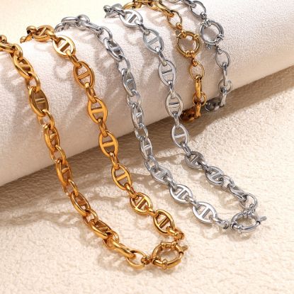 Picture of Euro&US streetwear punk-hip-hop necklace & bracelet set in titanium steel