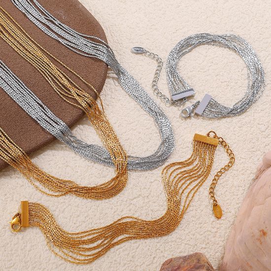 Picture of Euro&US-Ins multi-layer necklace set—high-end look in stainless steel