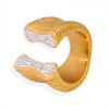 Picture of Geometric Multi-Layer Titanium Steel Open Ring – Vacuum