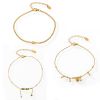 Picture of Bell-Bead Green-Crystal Anklet – Vacuum 18K Gold on Titanium Steel
