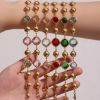 Picture of Bell-Bead Green-Crystal Anklet – Vacuum 18K Gold on Titanium Steel