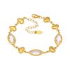 Picture of Bell-Bead Green-Crystal Anklet – Vacuum 18K Gold on Titanium Steel