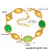 Picture of Bell-Bead Green-Crystal Anklet – Vacuum 18K Gold on Titanium Steel