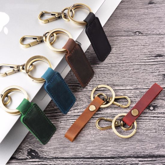 Picture of Hand-Stitched Leather Car Keychain